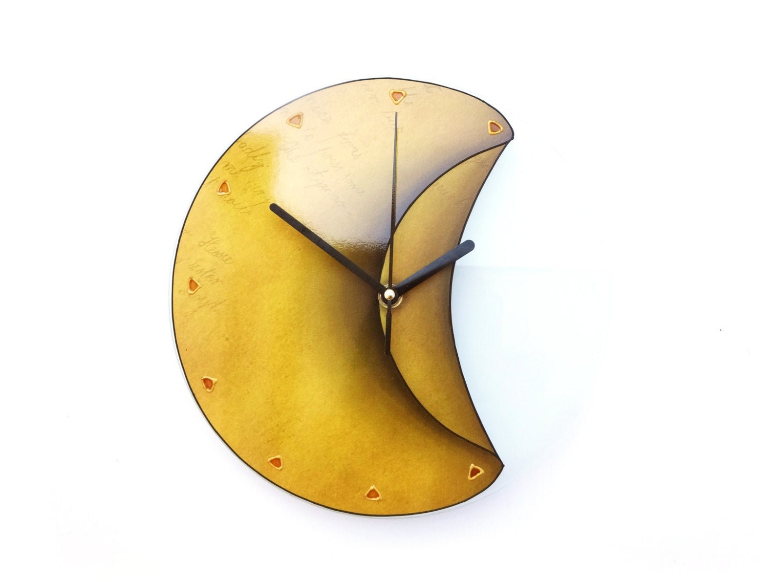 Wall Clock Kitchen Wall Clock Yellow Clock Art Glass Clock Etsy