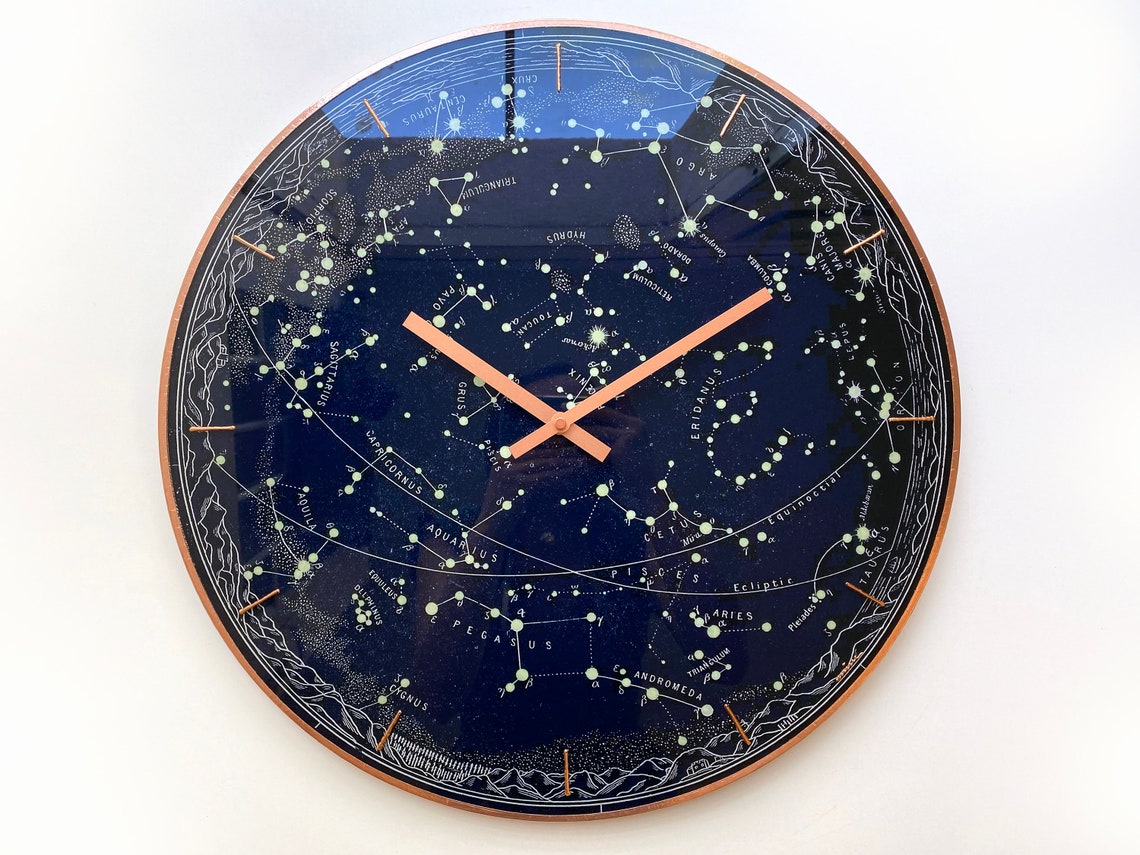 Horloge de carte stellaire Constellation stellaire Carte du Etsy France