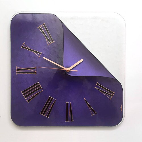 Wall Clock Glass Art Wall Decor Gift for Home Painted Etsy