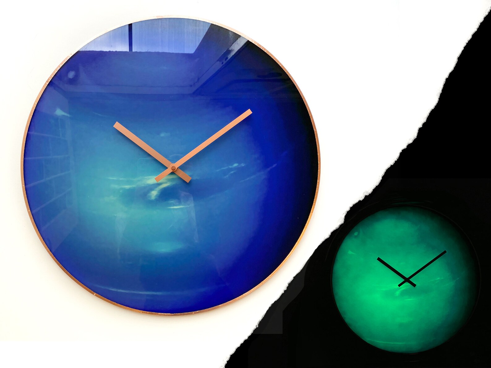 Neptune Wall Clock Neptune Glow Clock Glow in the Dark Etsy