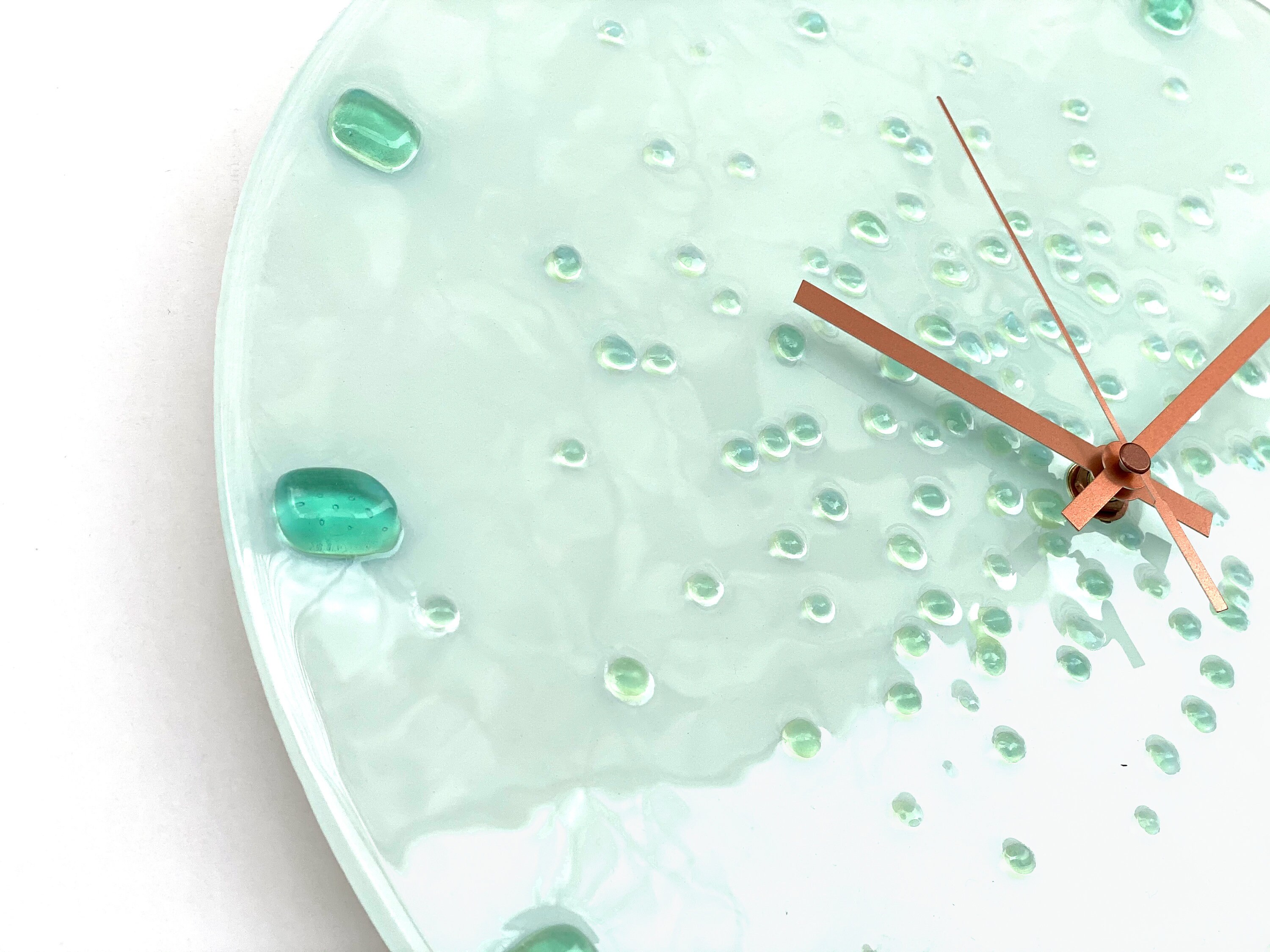 White Fused Glass Wall Clock White Wall Clock Glass Clock Etsy UK