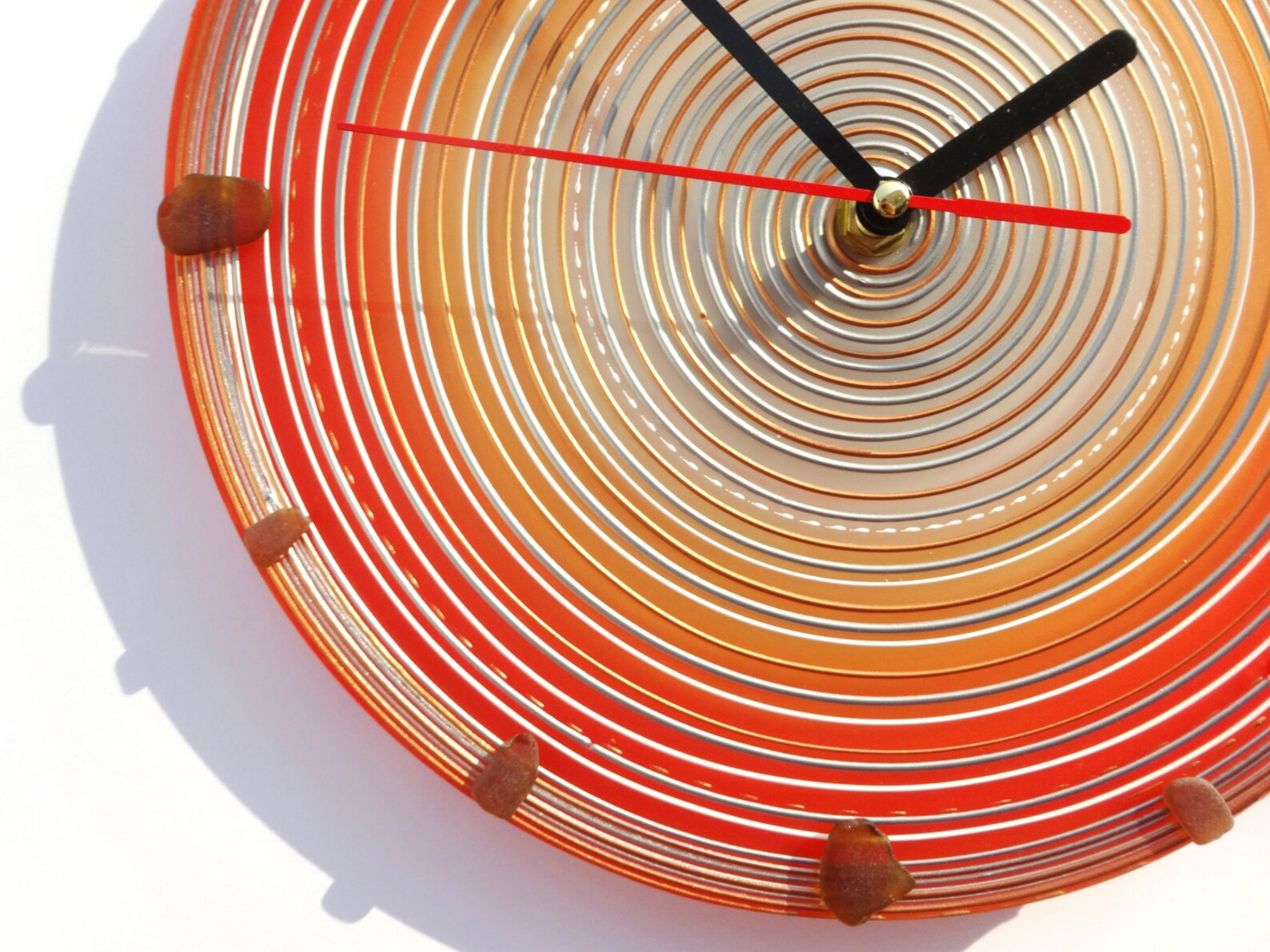 Wall Clock Glass Art Wall Decor Gift for Home Painted Etsy