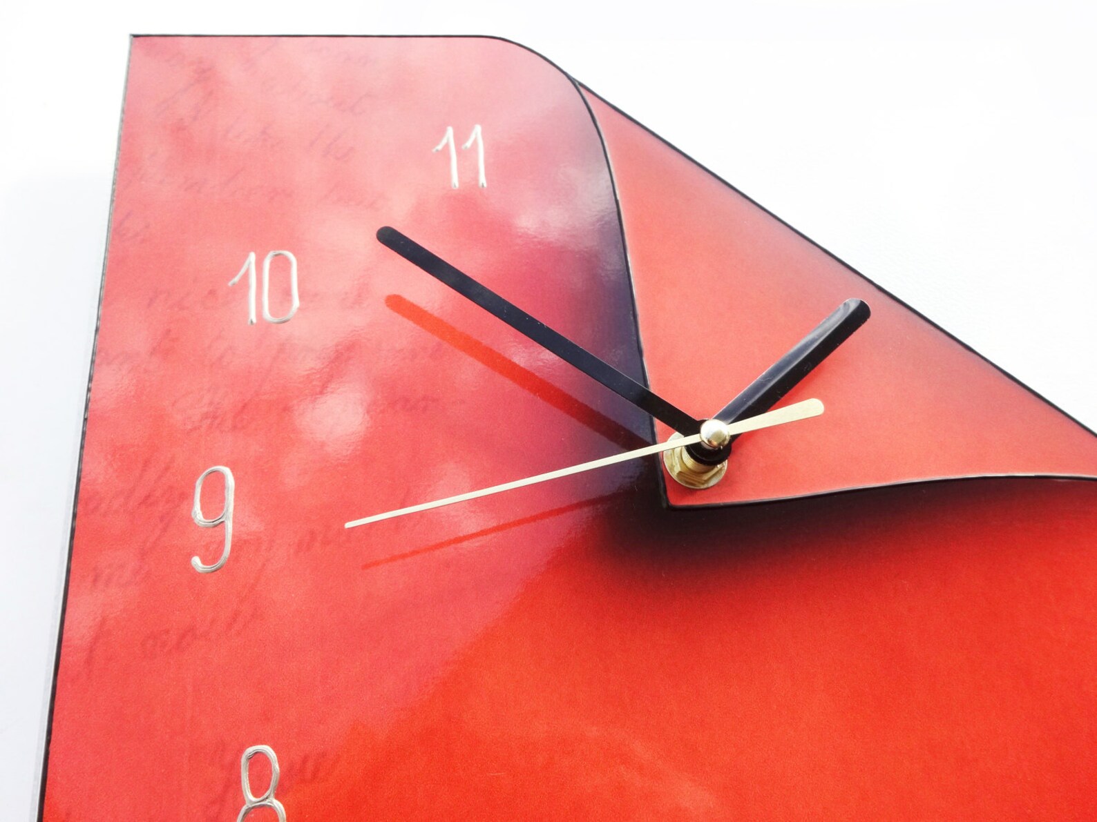 Modern Wall Clock Red Clock Trendy Wall Clock Oversized Etsy