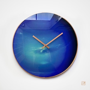 Neptune Glow Art Wall Clock: Large Planetary and Astrology Decor, Pisces Sign