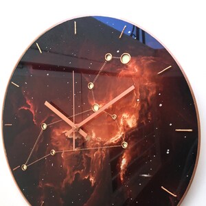 Leo Constellation, Leo Sign Gift, Zodiac Leo, Wall Decor, Dark Clock, Modern Wall Clock, Living Room Clock, Celestial Decor, Big Wall Clock image 5