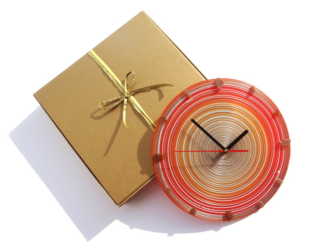 Wall Clock Glass Art Wall Decor Gift for Home Painted Etsy