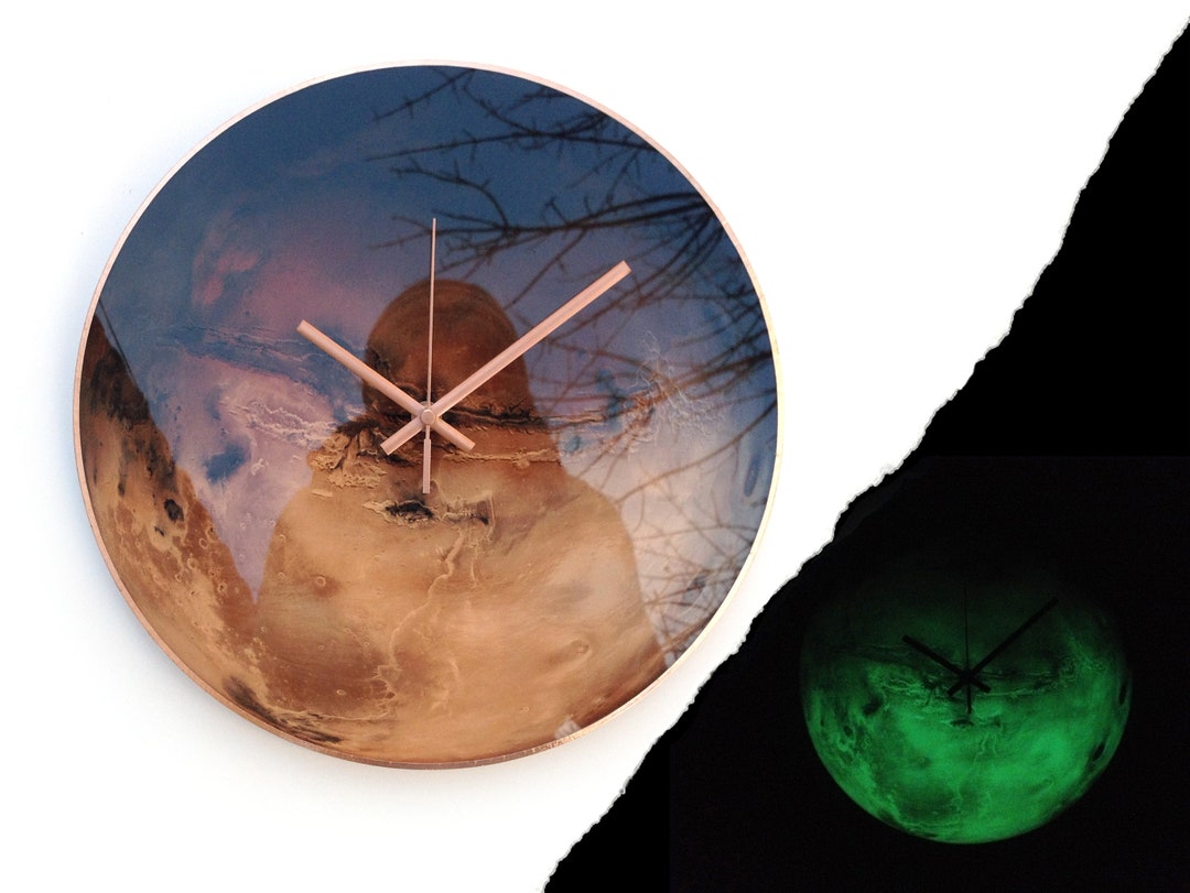 Rustic Boho Decor Planet Mars Glow in Dark Wall Art Deco - Etsy
