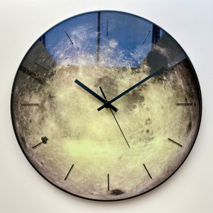 Moon Wall Clock, Large Wall Clock, Clock For Wall, Cosmic Wall Clock, Modern Which Gift, Unique Wall Clock, Astrology Wall Decor, Moon Clock