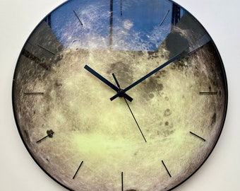 Moon Wall Clock, Large Wall Clock, Clock For Wall, Cosmic Wall Clock, Modern Which Gift, Unique Wall Clock, Astrology Wall Decor, Moon Clock