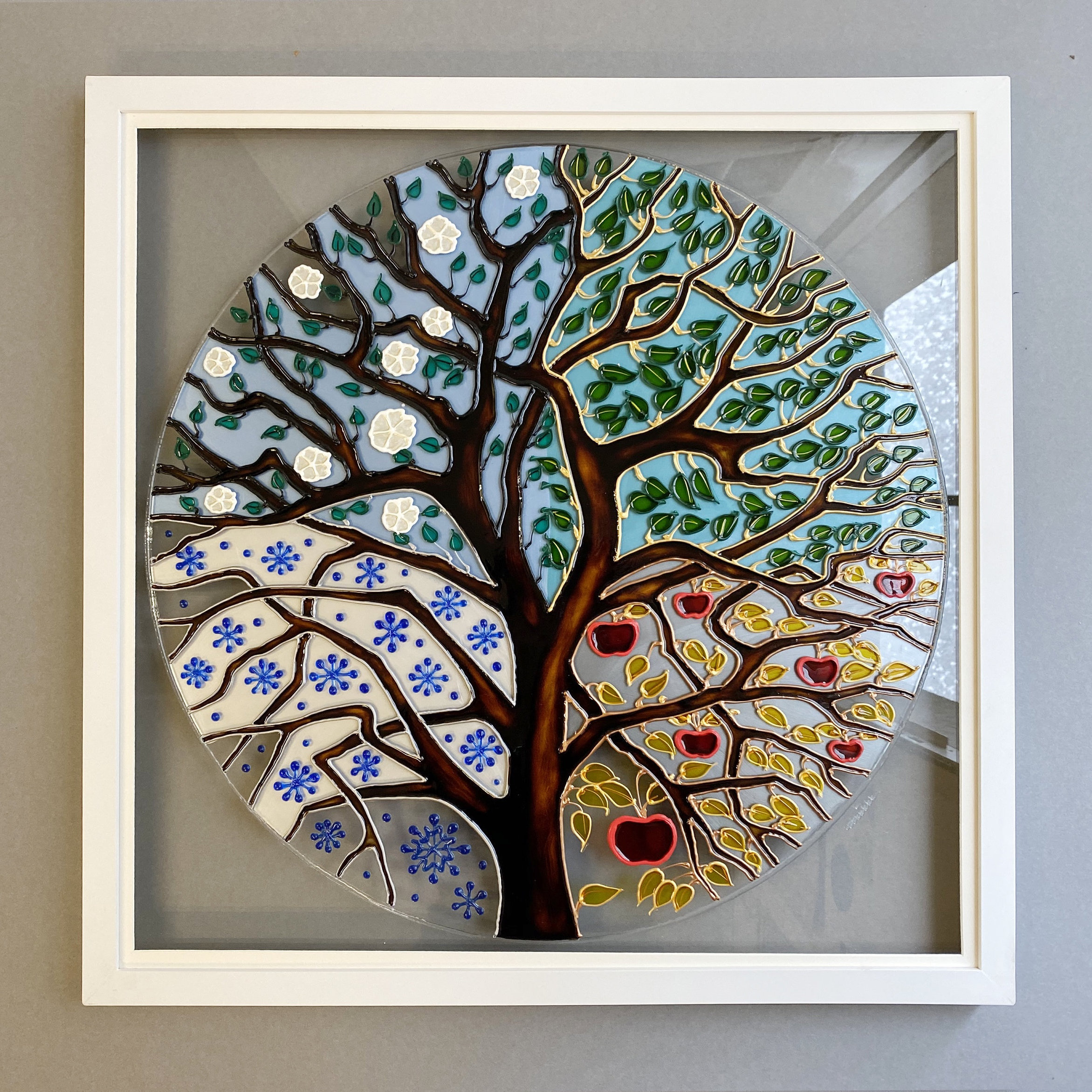 Tableau en verre - Arbre Désert Troupeau d'animaux - Bella Home