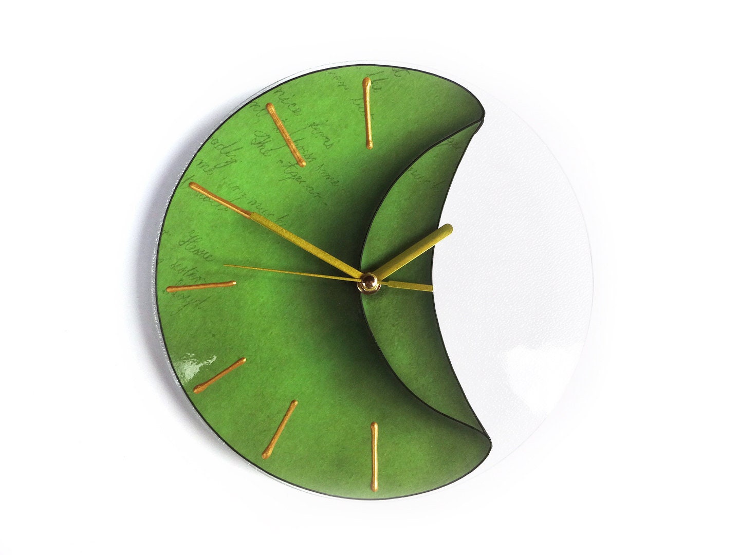 Small Wall Clock Green Clock Green Decor Silent Clock Etsy UK