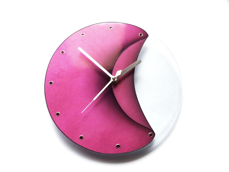 Pink Wall Clock Pink Art Large Wall Clock Personalized Etsy