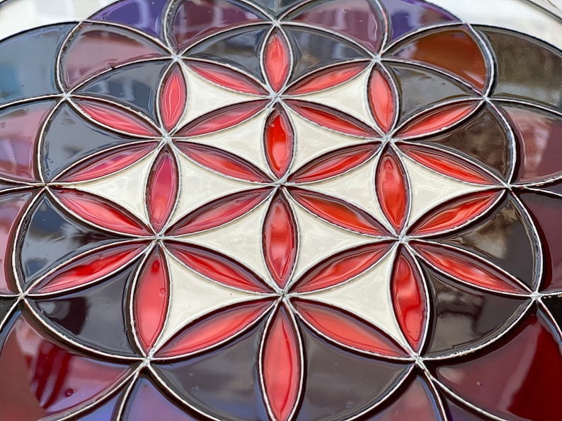 Flower of life, Stained Glass Mandala , Sacred Geometry Art, Stained Glass SUNcatcher, Wall Нanging, Wall Decor, Yoga Gift, Yoga Decoration image 5