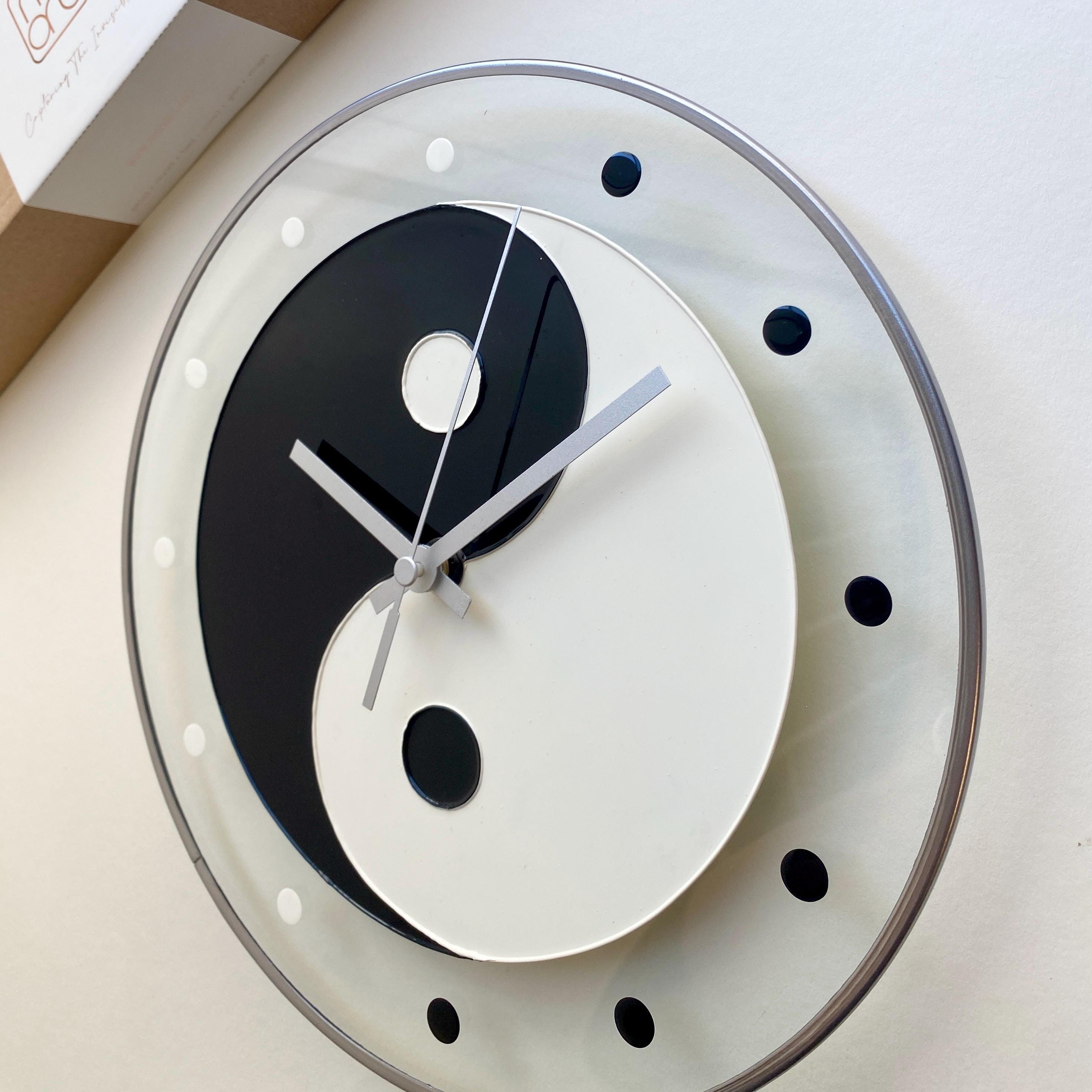 Yin Yang Glass Wall Clock: Feng Shui Spiritual Decor - Etsy