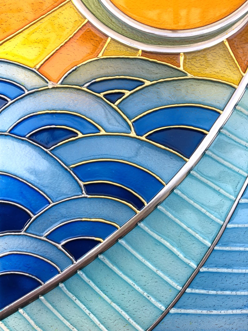 Nautical Wall Decor Stained Glass Clock Nautical Clock Etsy Canada