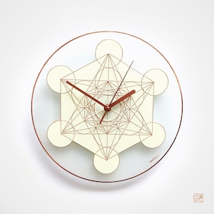 Sacred Geometry Wall Clock • Mandala Metatron's Cube Stained Glass Art • Yoga & Meditation Home Decor