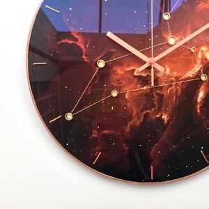 Leo Constellation, Leo Sign Gift, Zodiac Leo, Wall Decor, Dark Clock, Modern Wall Clock, Living Room Clock, Celestial Decor, Big Wall Clock image 6