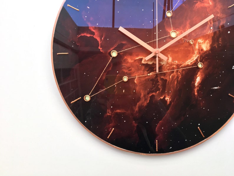 Leo Constellation, Leo Sign Gift, Zodiac Leo, Wall Decor, Dark Clock, Modern Wall Clock, Living Room Clock, Celestial Decor, Big Wall Clock image 6