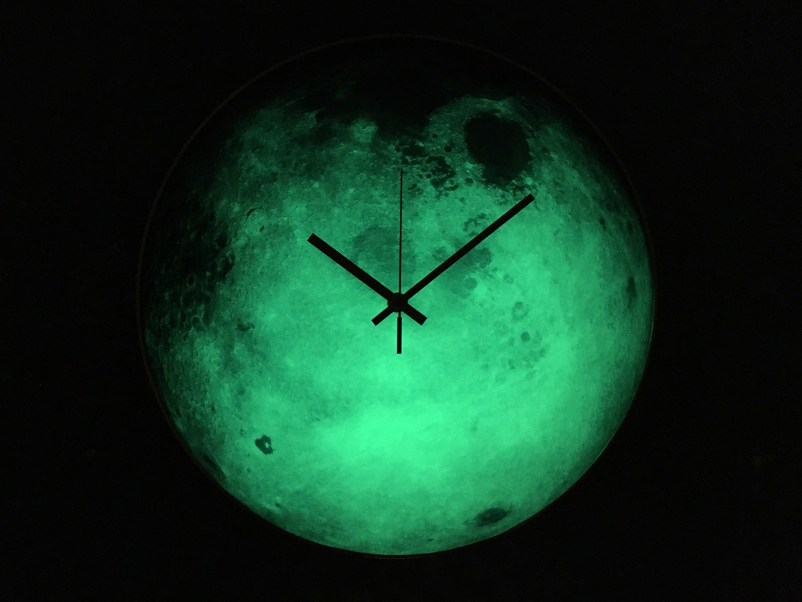 Moon Wall Clock, Moon Glow Clock, Decor, Glow in the Dark