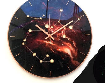 Sagittarius Sign, Glow In The Dark, Wall Clock, Celestial Clock, Zodiac Home Decor, Dark Wall Clock, Stellar Design Clock, Meditation Clock