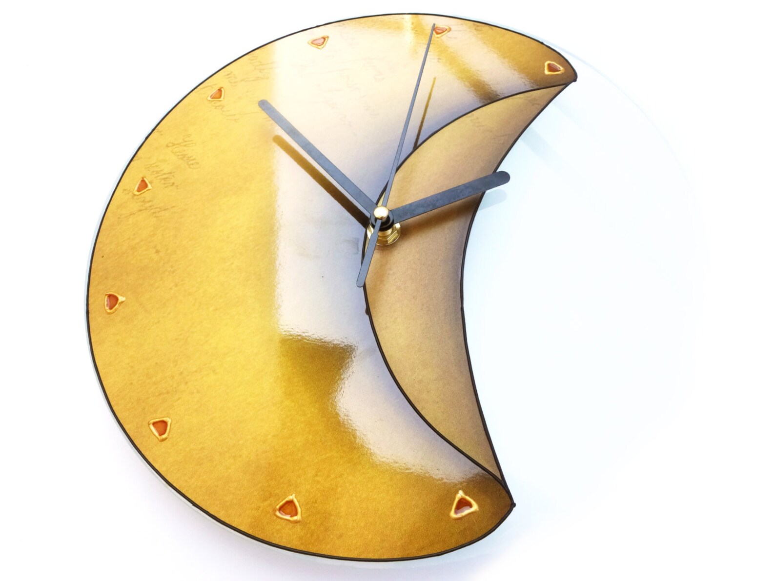 Wall Clock Kitchen Wall Clock Yellow Clock Art Glass Clock Etsy