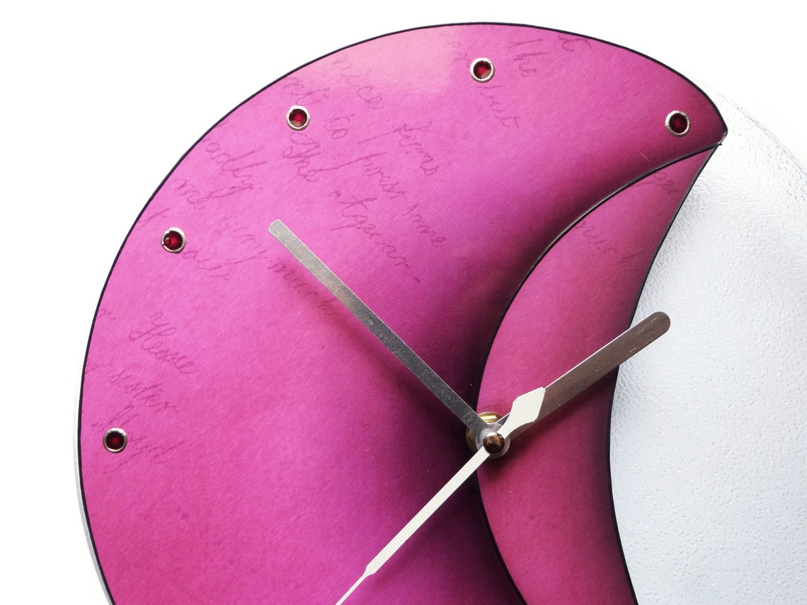 Pink Wall Clock Pink Art Large Wall Clock Personalized Etsy