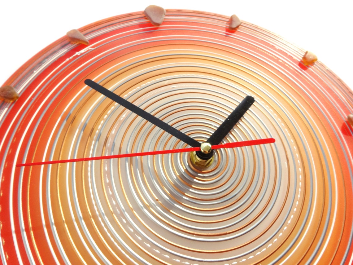 Wall Clock Glass Art Wall Decor Gift for Home Painted Etsy