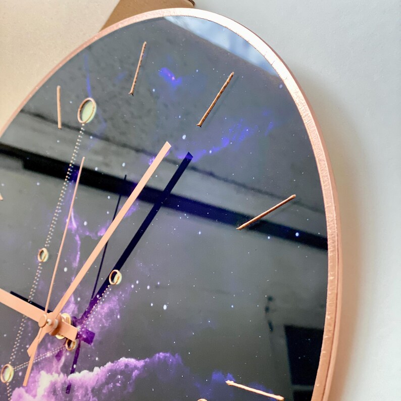Aquarius Constellation Clock: Glow in the Dark Celestial Astrology Art Decor image 8