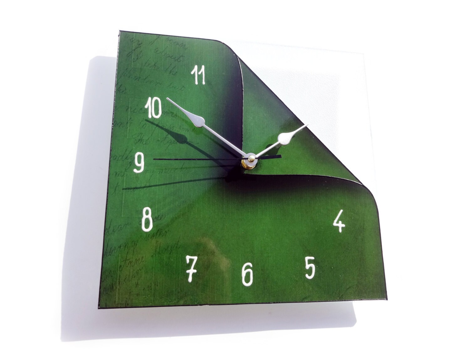 Emerald Green Clock Trendy Wall Clock Rustic Wall Decor | Etsy