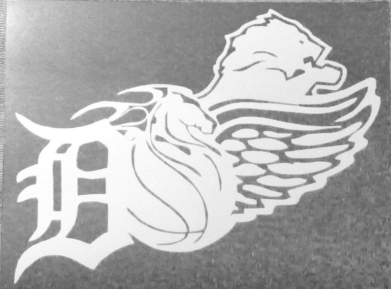 Detroit Redwings Tigers Pistons Lions vinyl decal Etsy