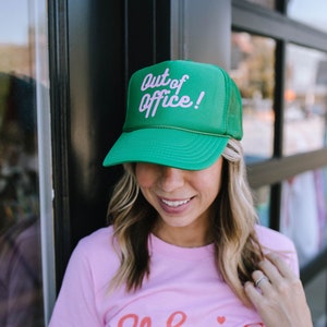 Out of Office trucker hat/summer trucker hat/hat for best friend/30th birthday gift/cute trucker hat/bachelorette party
