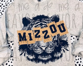 Black Puff Vinyl Mizzou Sweatshirt, Custom, Personalized, College Team,  Football, Basketball 