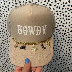 Now Online! Custom Charm Chain Trucker Hat /summer trucker hat/hat for best friend/30th birthday gift/cute trucker hat/bachelorette party