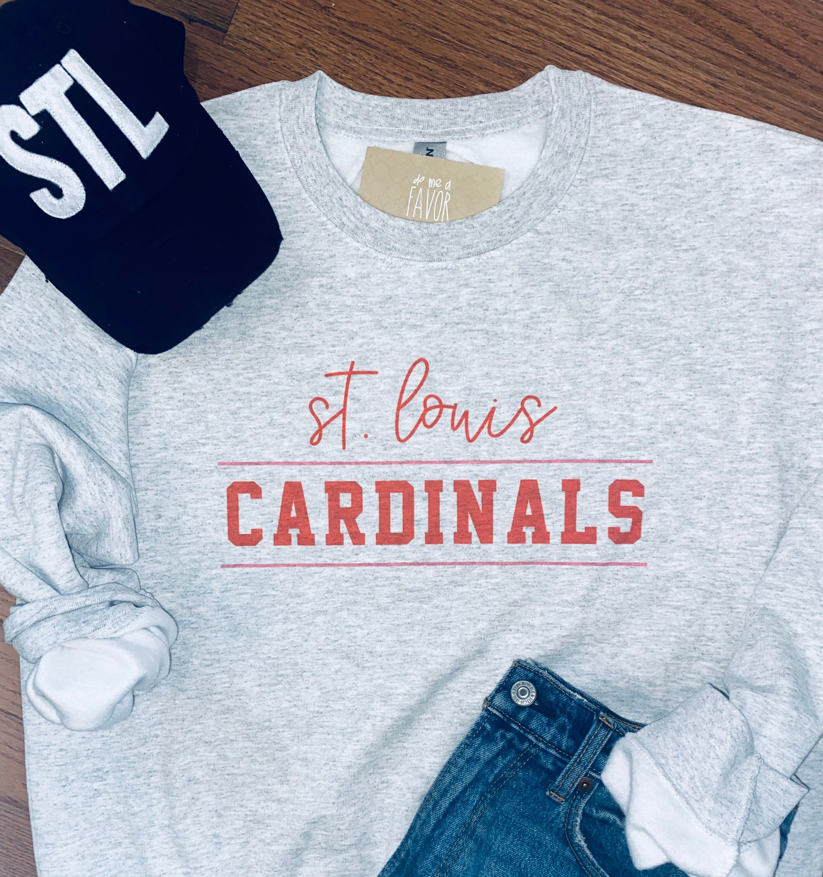 CustomCat St.Louis Cardinals Vintage MLB Crewneck Sweatshirt Red / 5XL