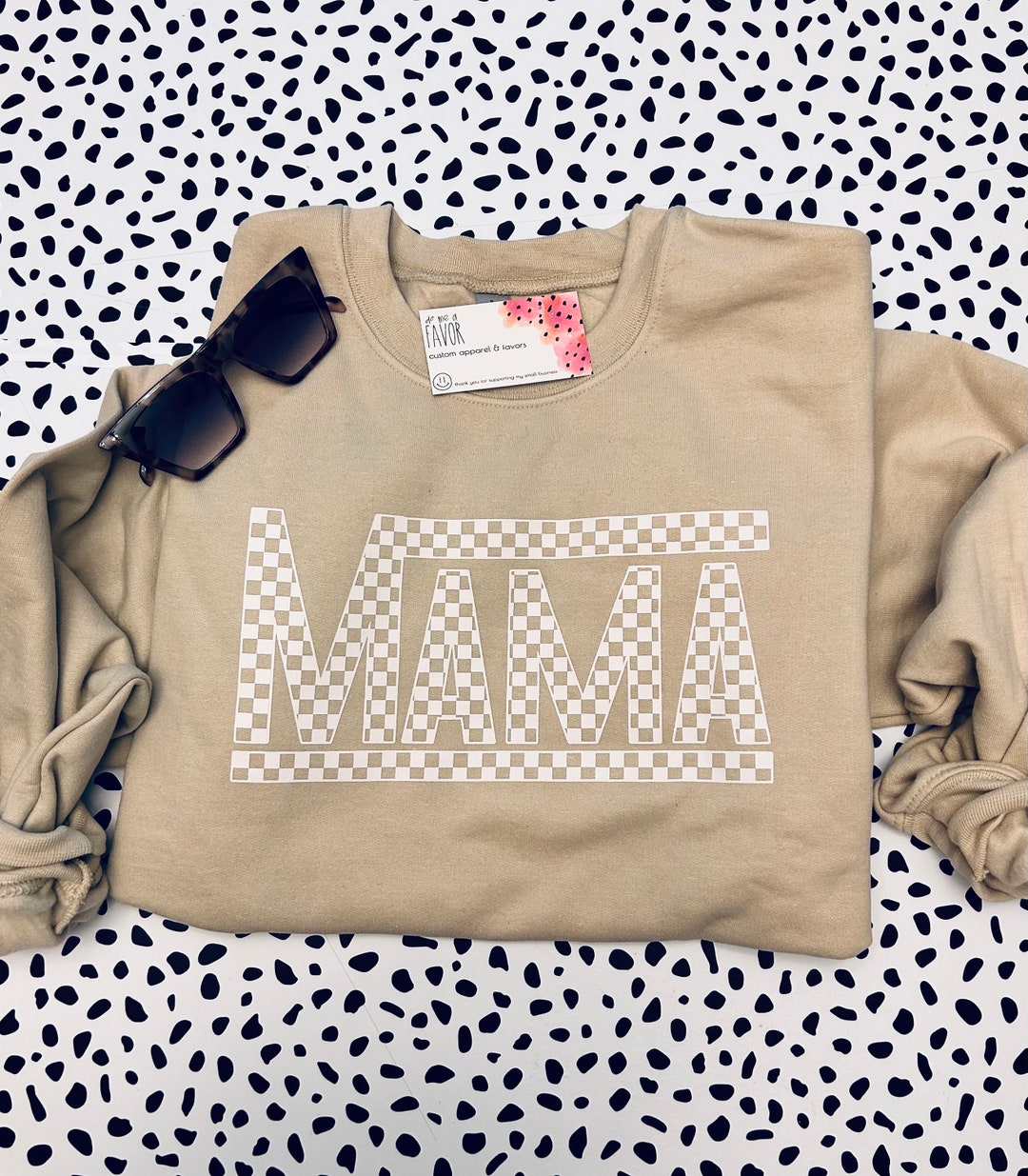 Checkered Mama Graphic Sweatshirt