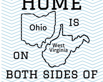 Home is both sides of the River Digital Image Ohio Wva Canva Link PNG