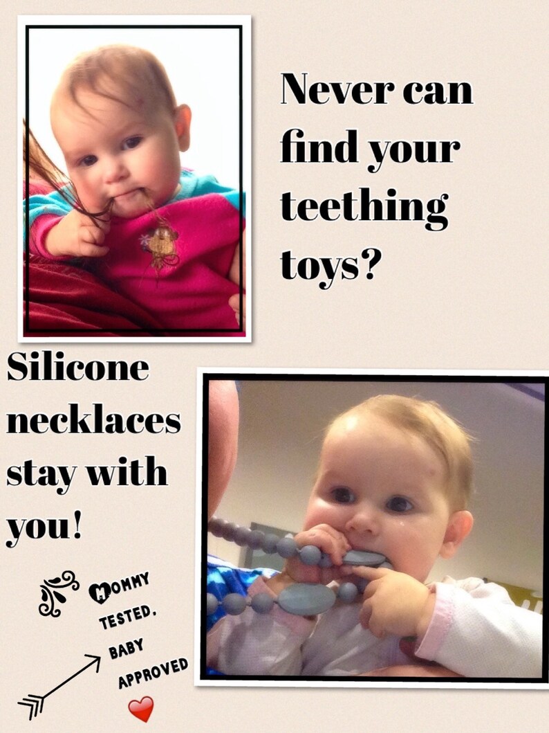 Silicone teether necklace RAINBOW