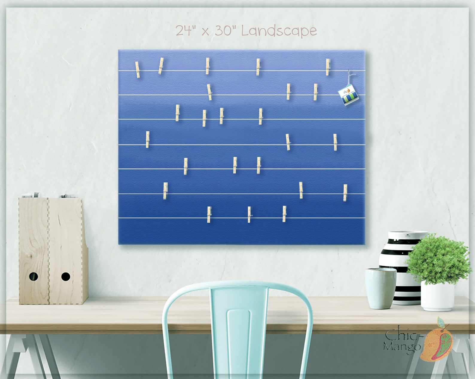Navy Blue Bulletin Board for Teen Room Ombre Blue Memo Etsy