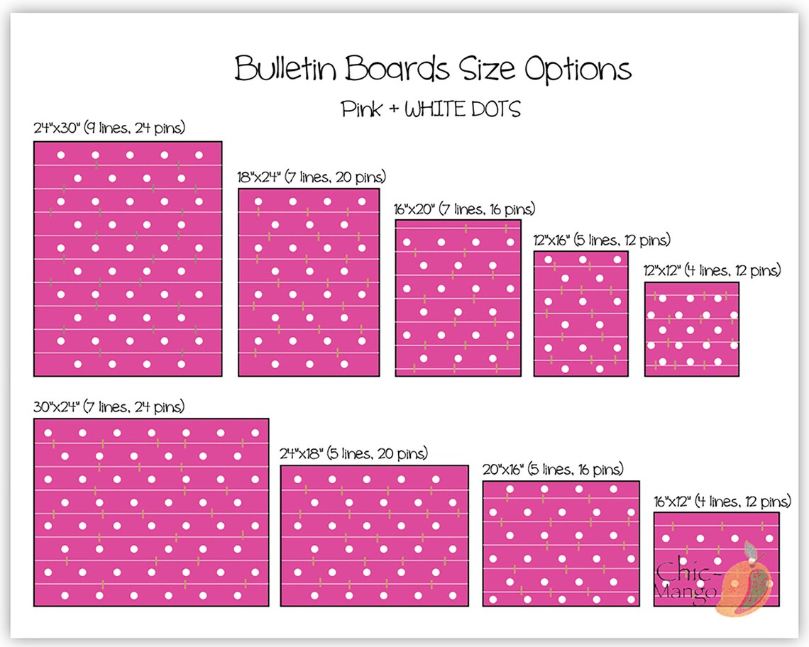 Pink Bulletin Board for Teen Room Pink Polka Dot Room Decor Etsy