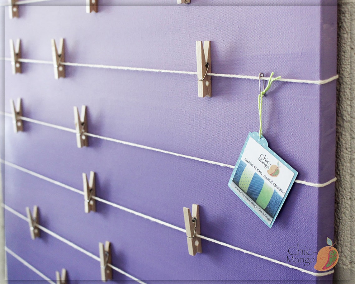 Purple Ombre Bulletin Board Memo Holder Card Display Kids Etsy