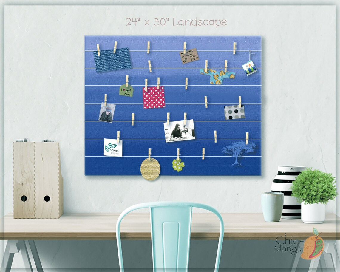 Navy Blue Bulletin Board For Teen Room Ombre Blue Memo Etsy