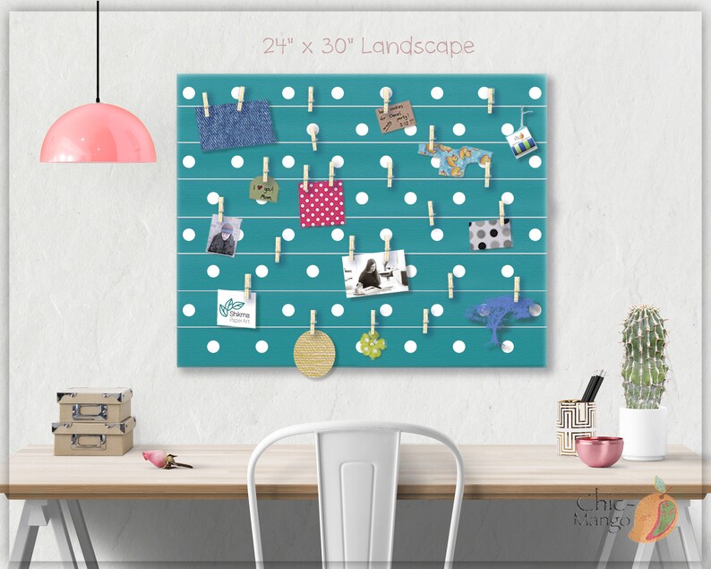 Personalized Bulletin Board For Teens Room Teal Polka Dot Etsy