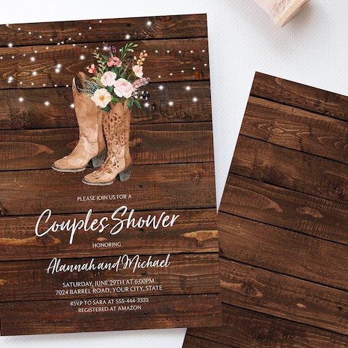 Rustic Wedding Invitation Template Rustic Country Wedding - Etsy