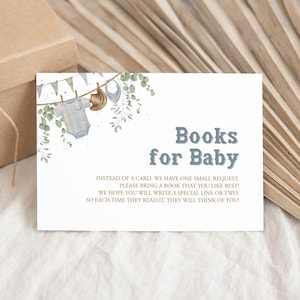 Books for Baby Shower Card, Cowboy Theme Printable, Bring a Book Instead of a Card, Baby Shower Insert, Editable Western Template 227
