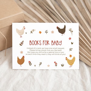 Tarjeta de pollitos para bebé, solicitud de libro de animales de granja, tarjeta de la biblioteca de animales de bebé, plantilla editable 320