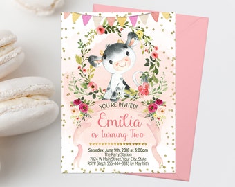 cow invitations etsy