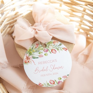 Tag bomboniere tulipano, etichette bomboniere, adesivi bomboniere, decorazione floreale primaverile per la doccia nuziale, arredamento Boho Baby Shower, modello modificabile fai da te 102