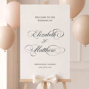 Elegant Script Wedding Welcome Sign Template, 24x36, Editable Welcome Poster Minimalist, DIY Wedding Decoration, Printable Download, BPER