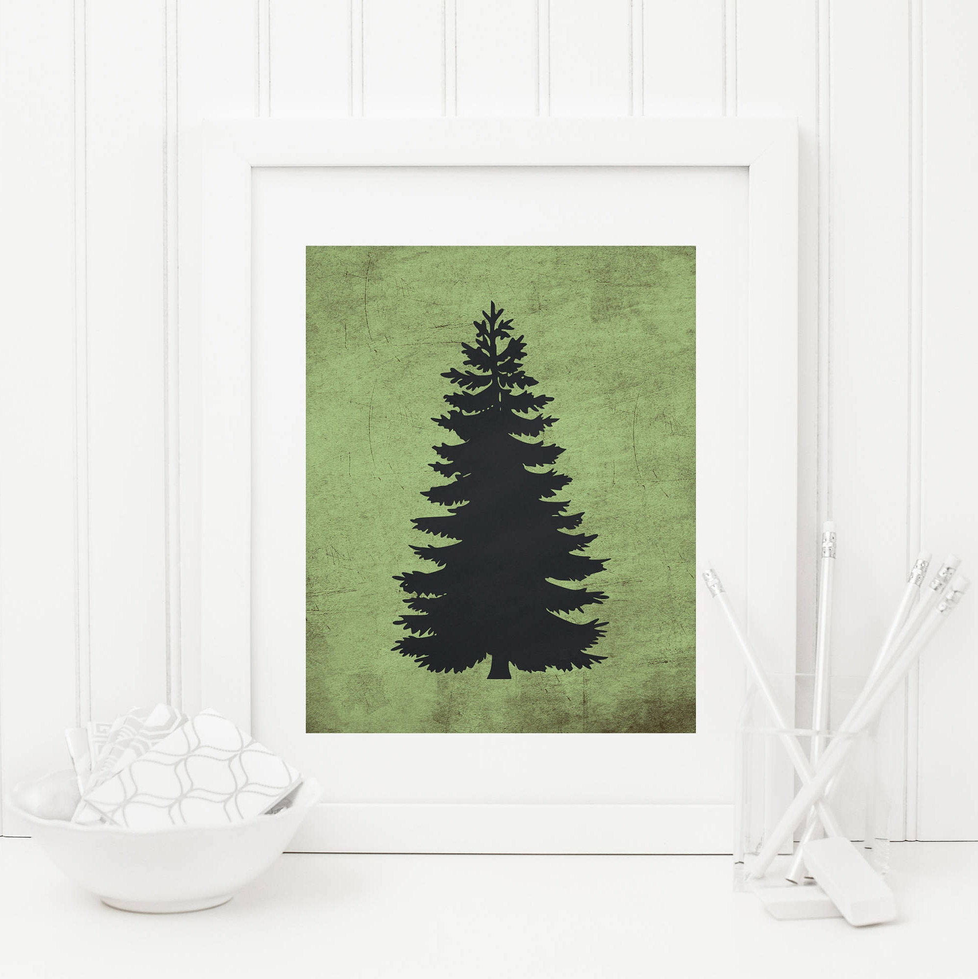 Pine Tree Printable Conifer Tree Print Tree Wall Decor