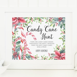 Candy Cane Hunt Game Sign, Instant Download, Christmas Party Game Activity, Find the Candy Canes Game, Shower Game, Birthday Party Game